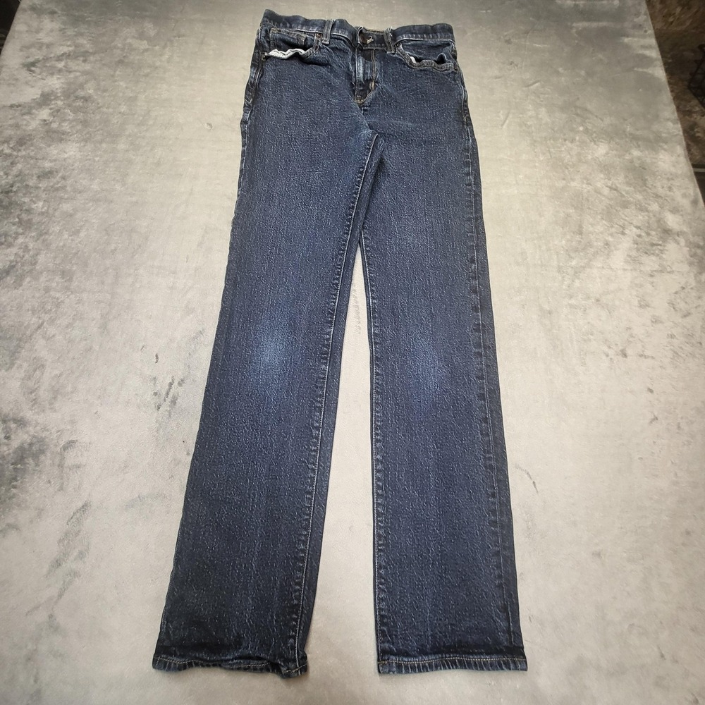 Old Navy Jeans Boys 16 Blue Straight Slim Stretch Dark Wash 5-Pocket Denim